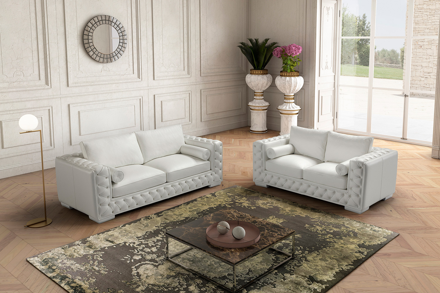 J&M - Vanity Loveseat in White