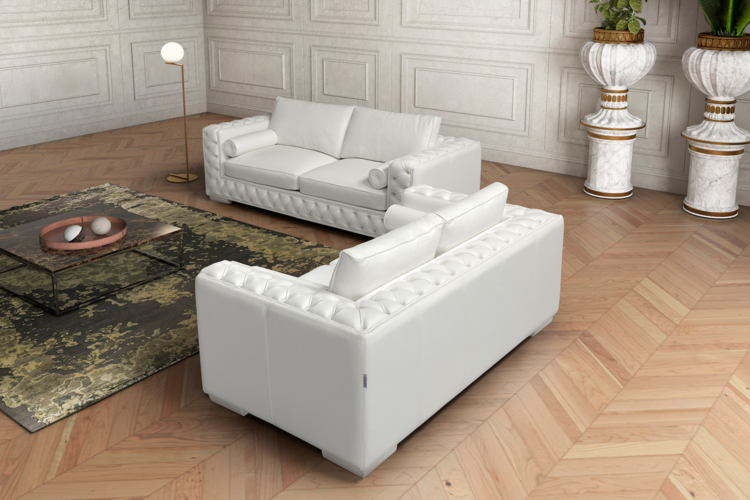 J&M - Vanity Loveseat in White