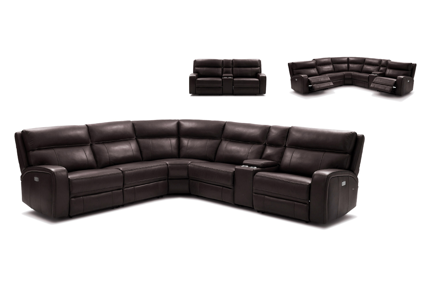 J&M Cozy Motion Sectional - Chocolate