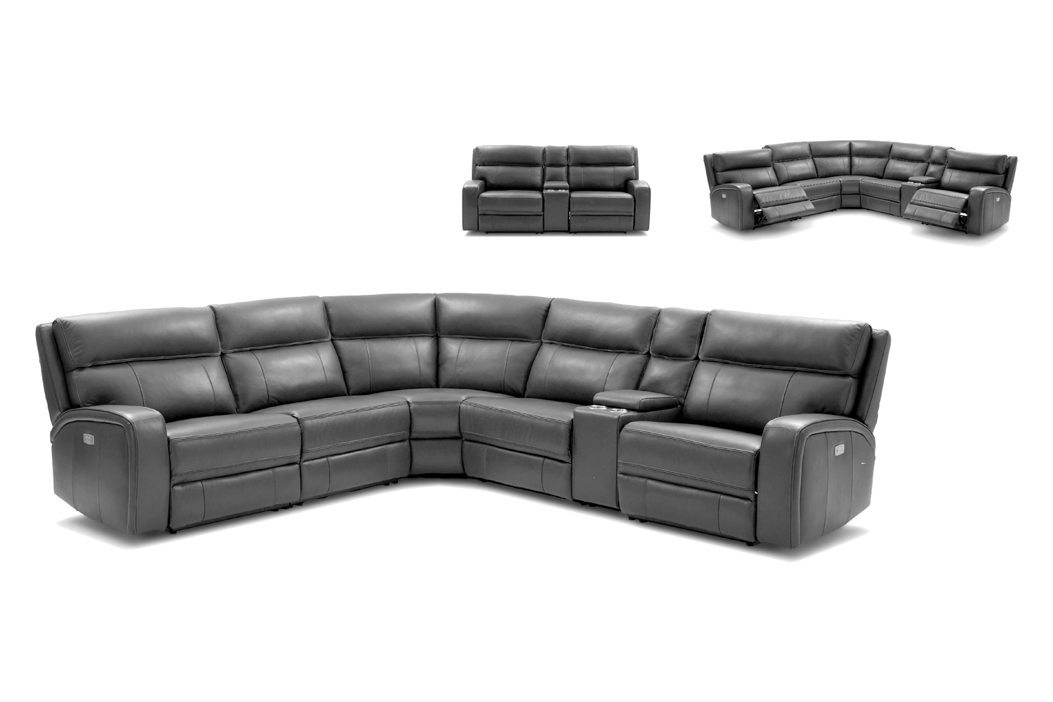 J&M Cozy Motion Sectional - Gray