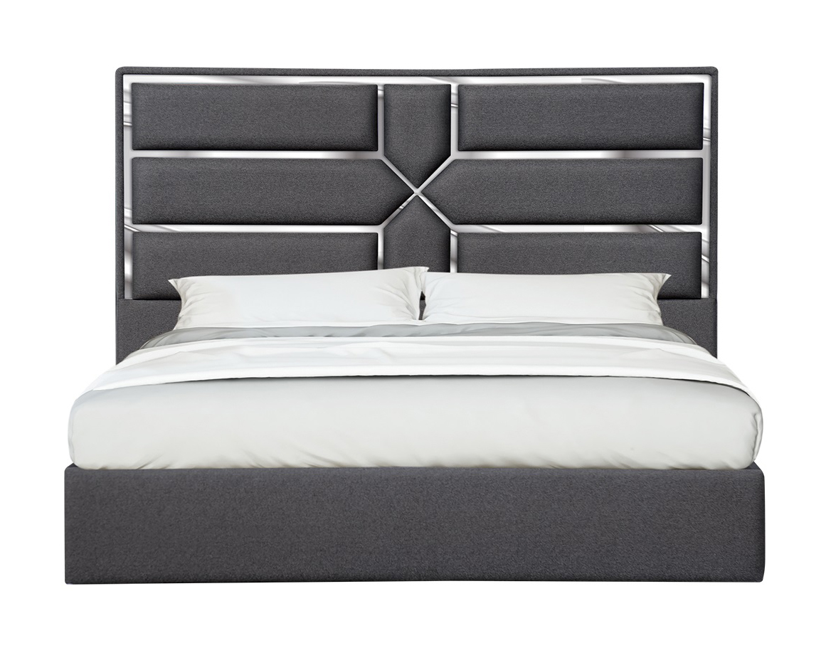 J&M Da Vinci King Bed - Charcoal