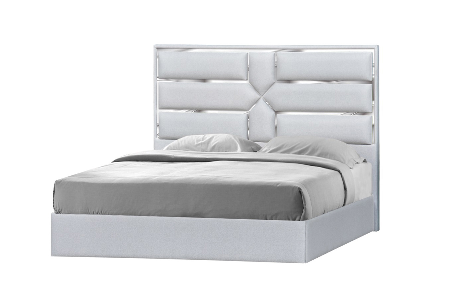 J&M Da Vinci King Bed - Silver Gray