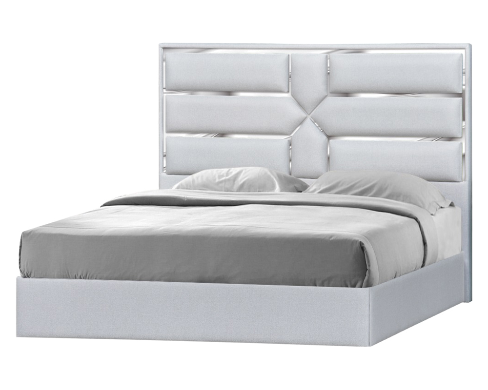 J&M Da Vinci Queen Bed - Silver Gray