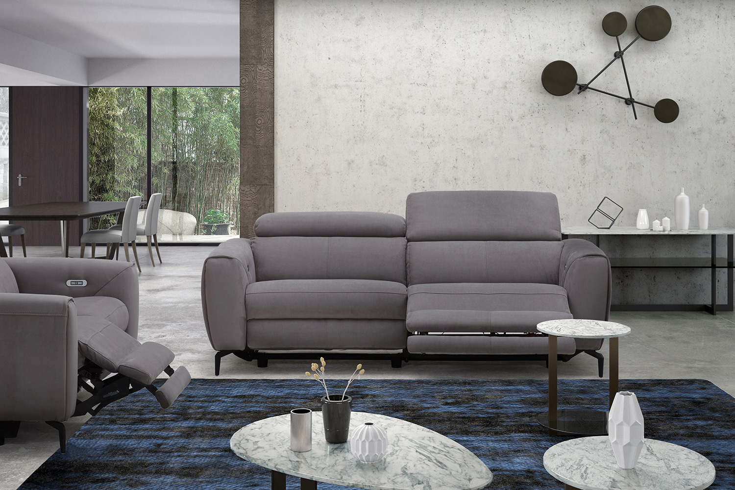 J&M Lorenzo Sofa - Gray, Fabric