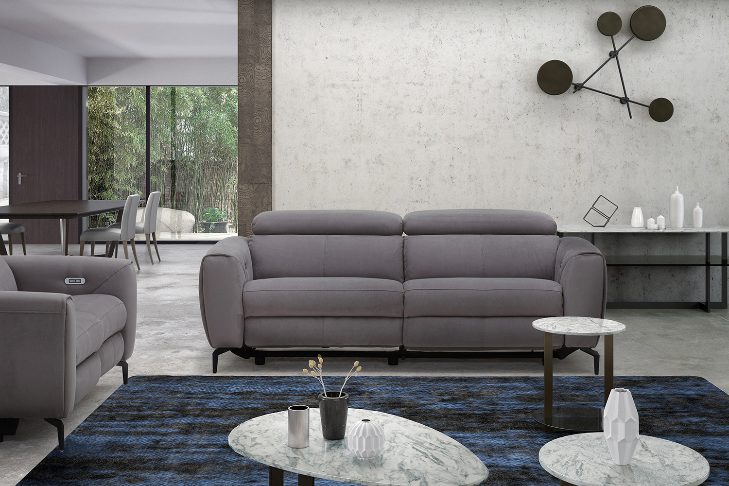 J&M Lorenzo Sofa - Gray, Fabric