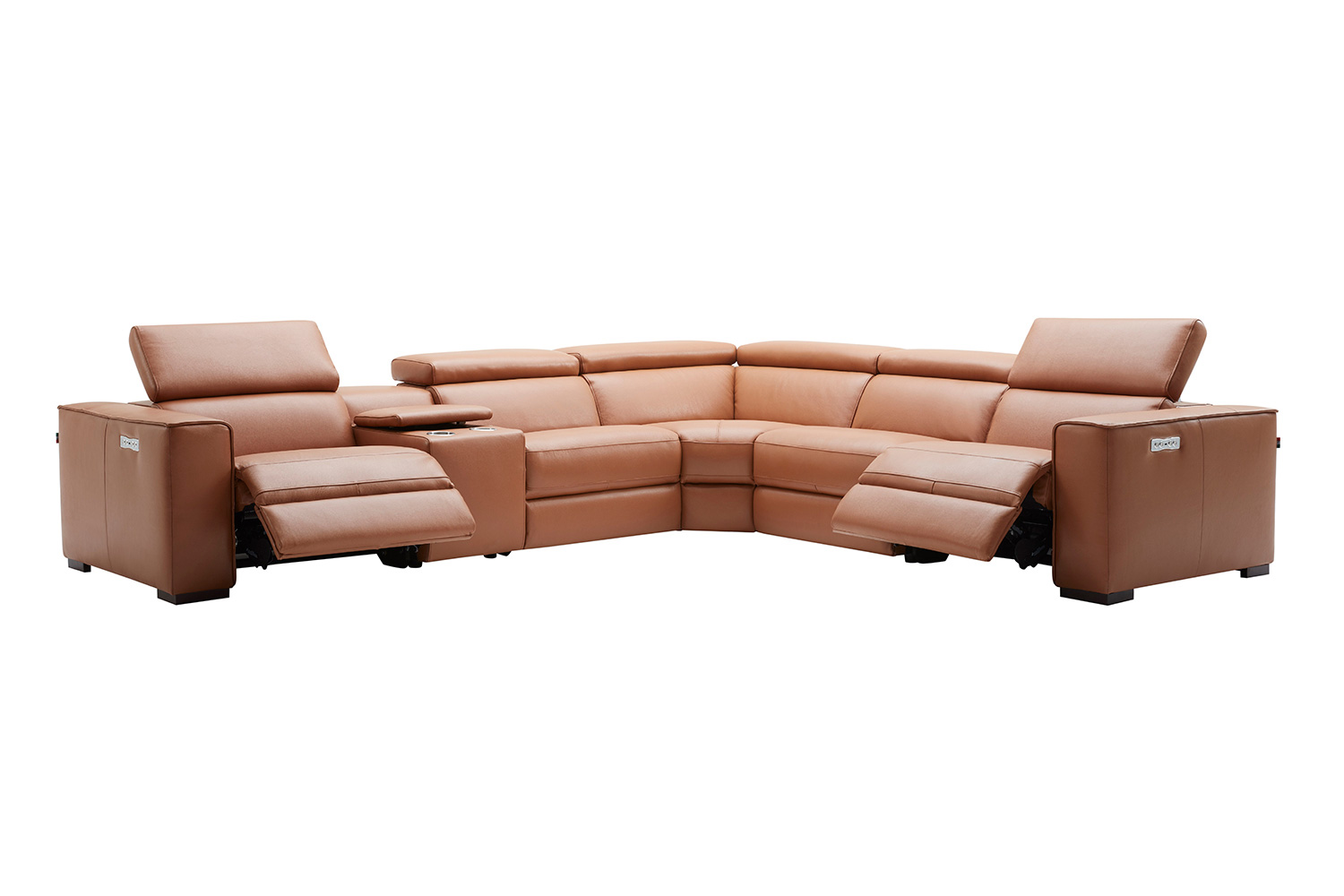 J&M Picasso Motion Sectional - Caramel