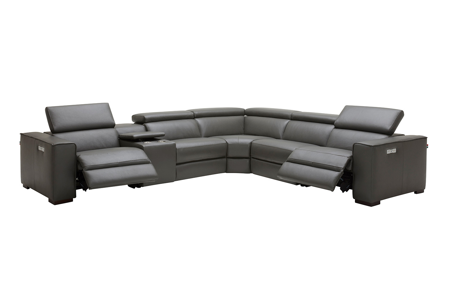 J&M Picasso Motion Sectional - Dark Gray