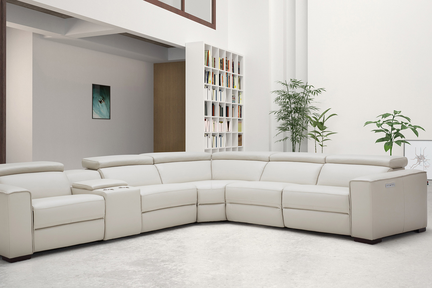 J&M Picasso Motion Sectional - Silver Gray