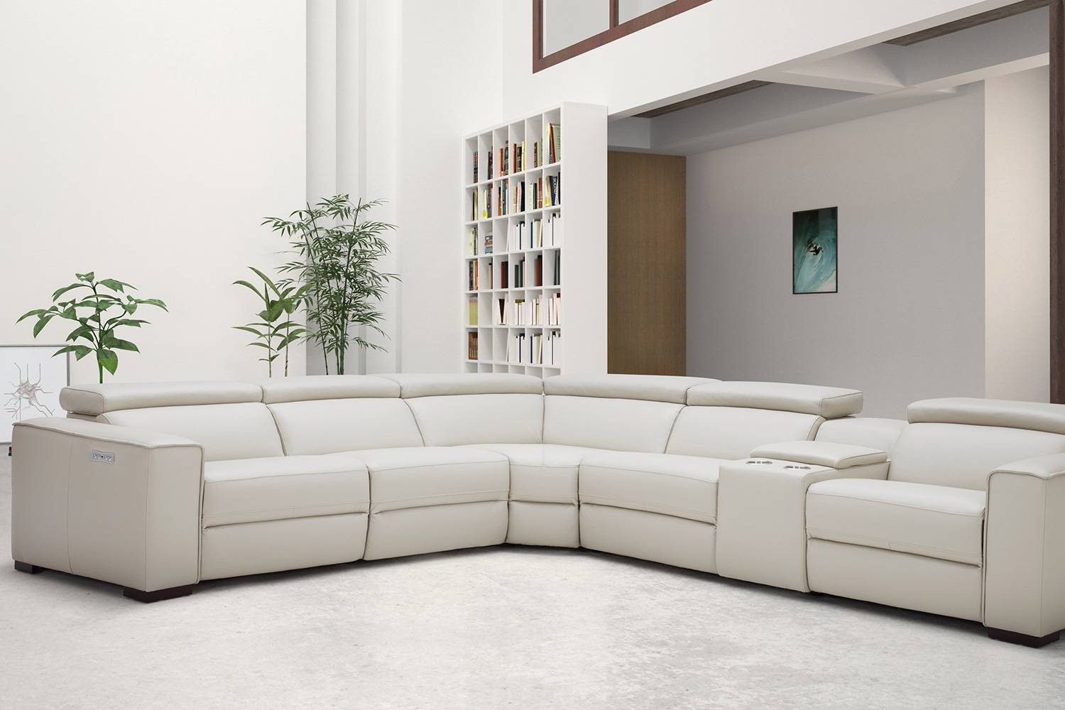 J&M Picasso Motion Sectional - Silver Gray