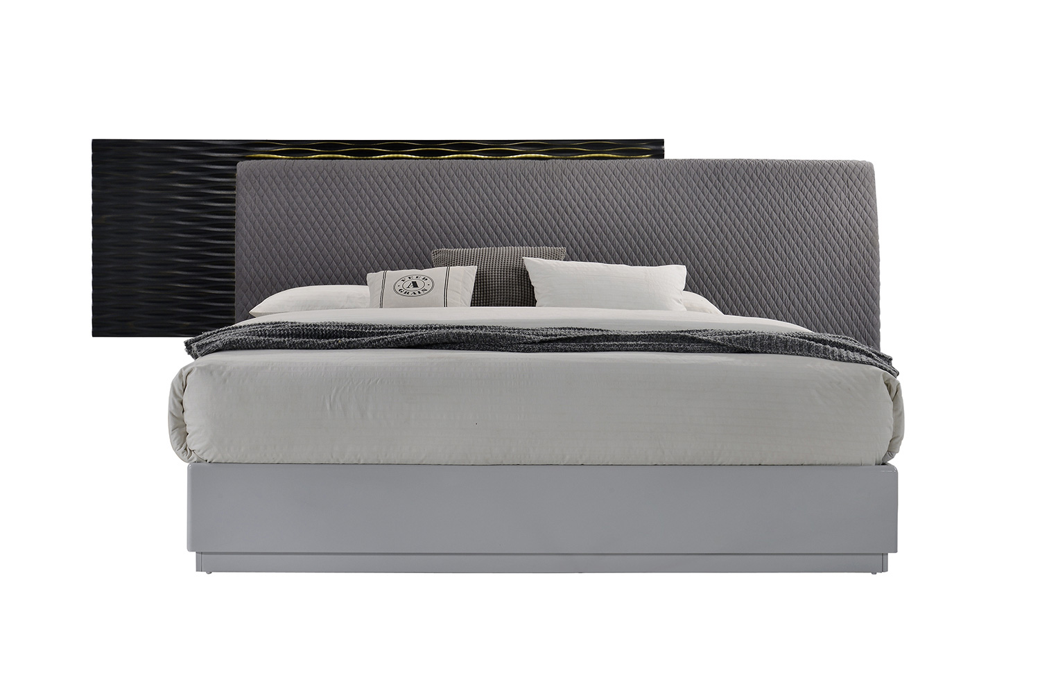 J&M Tribeca King Size Bed - Black/Gray