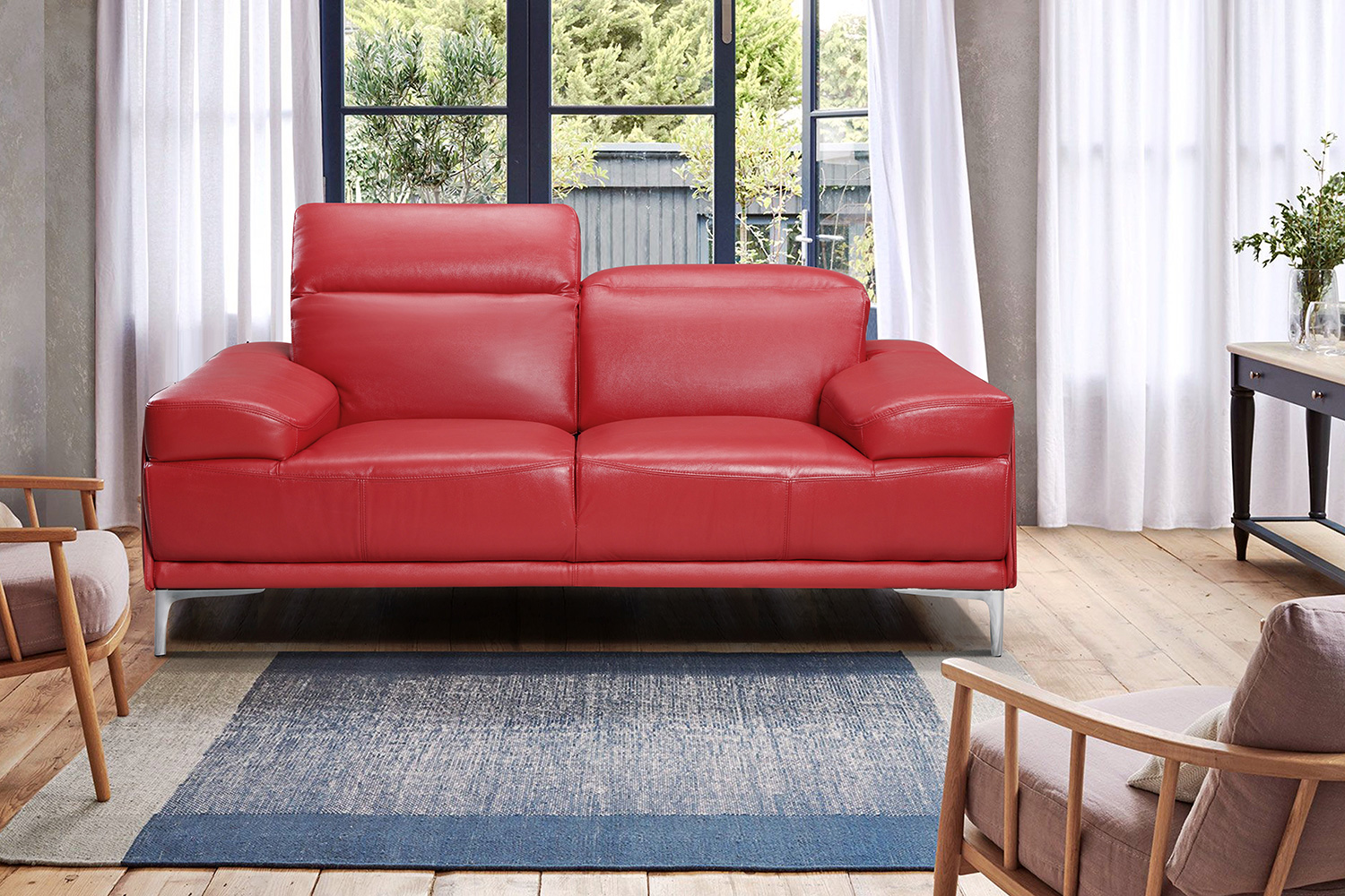 J&M Nicolo Loveseat - Red