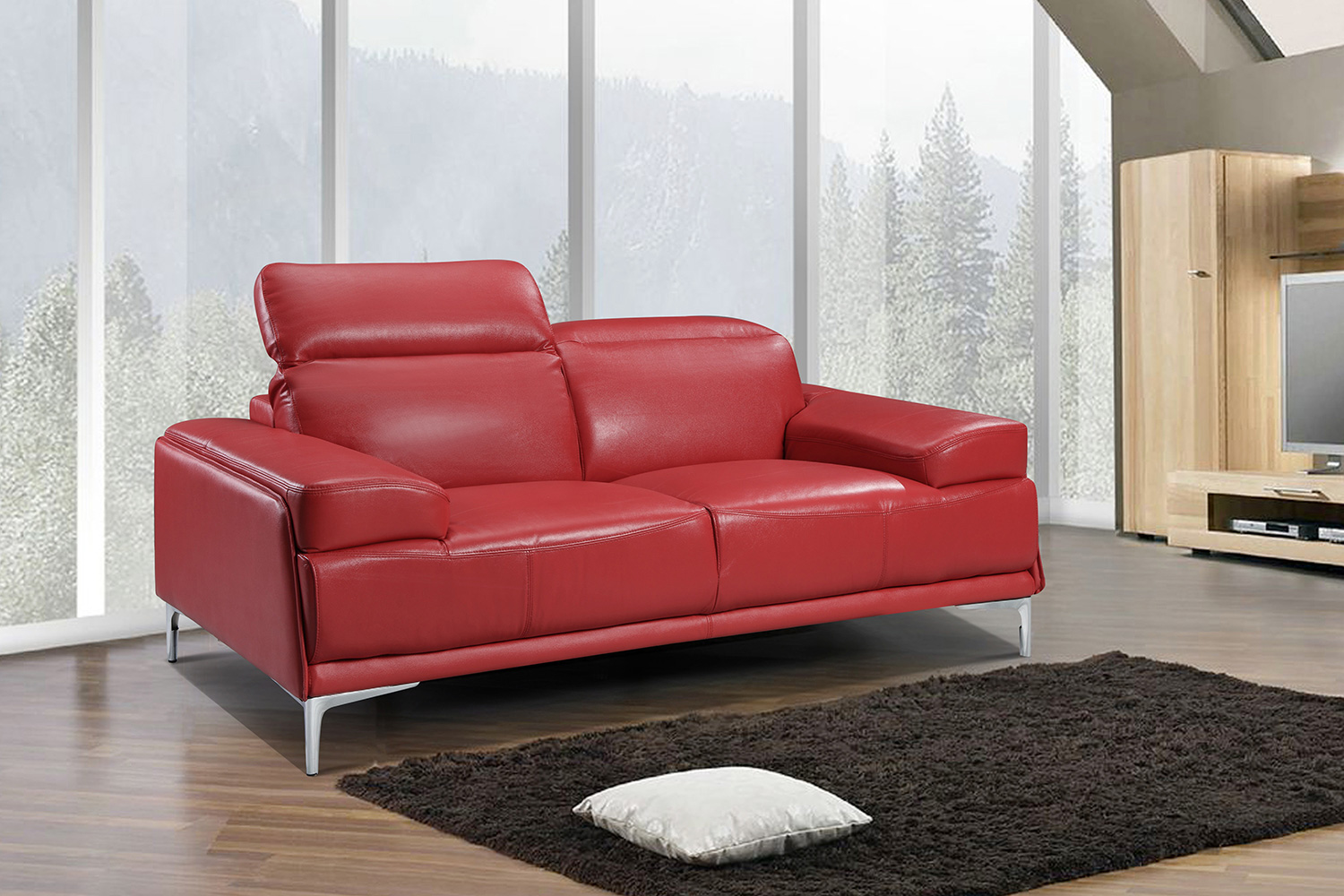 J&M Nicolo Loveseat - Red