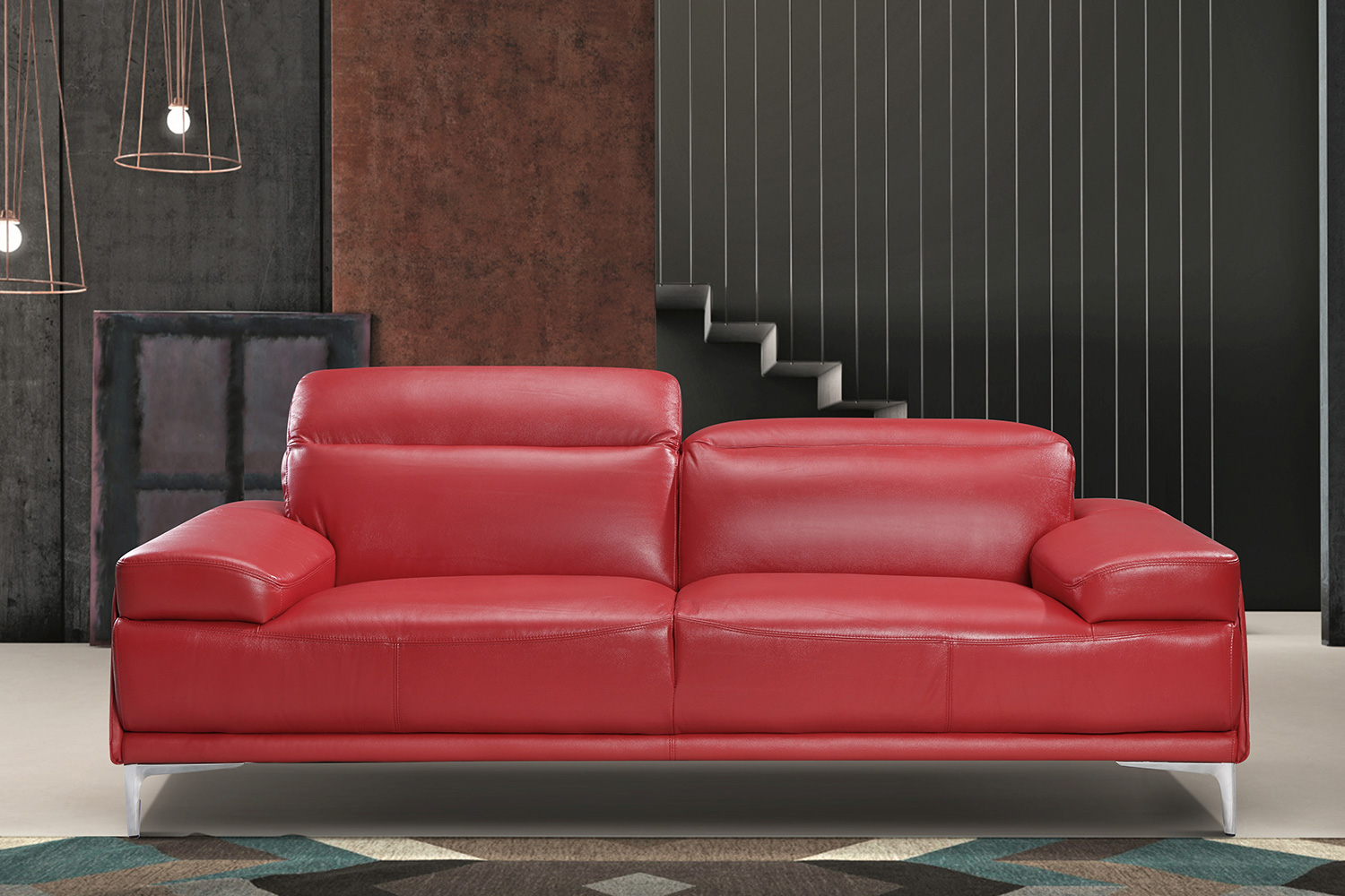 J&M Nicolo Sofa - Red