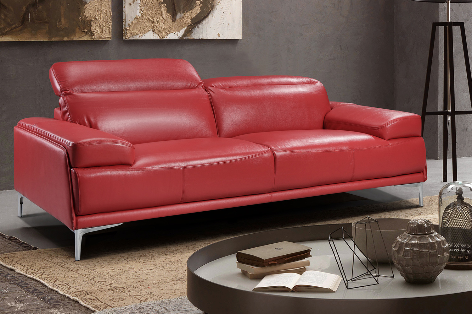 J&M Nicolo Sofa - Red