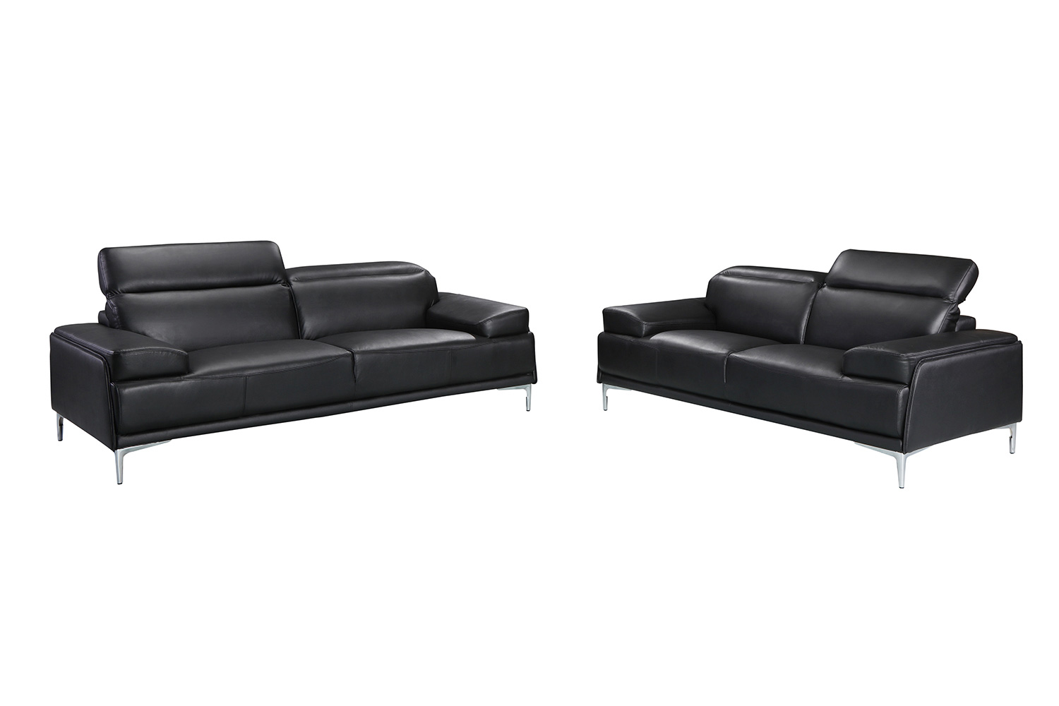 J&M Nicolo Loveseat - Black