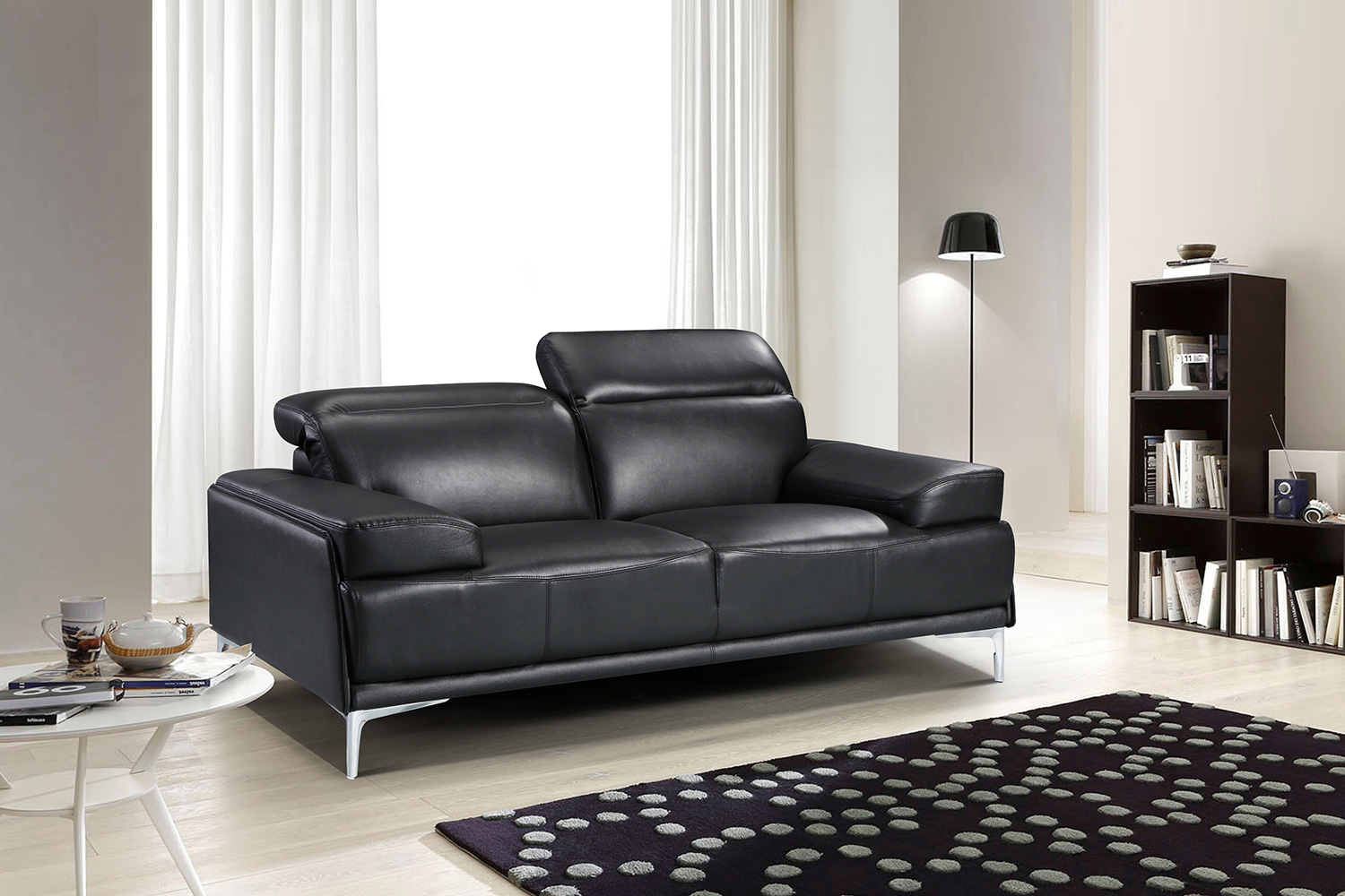 J&M Nicolo Loveseat - Black