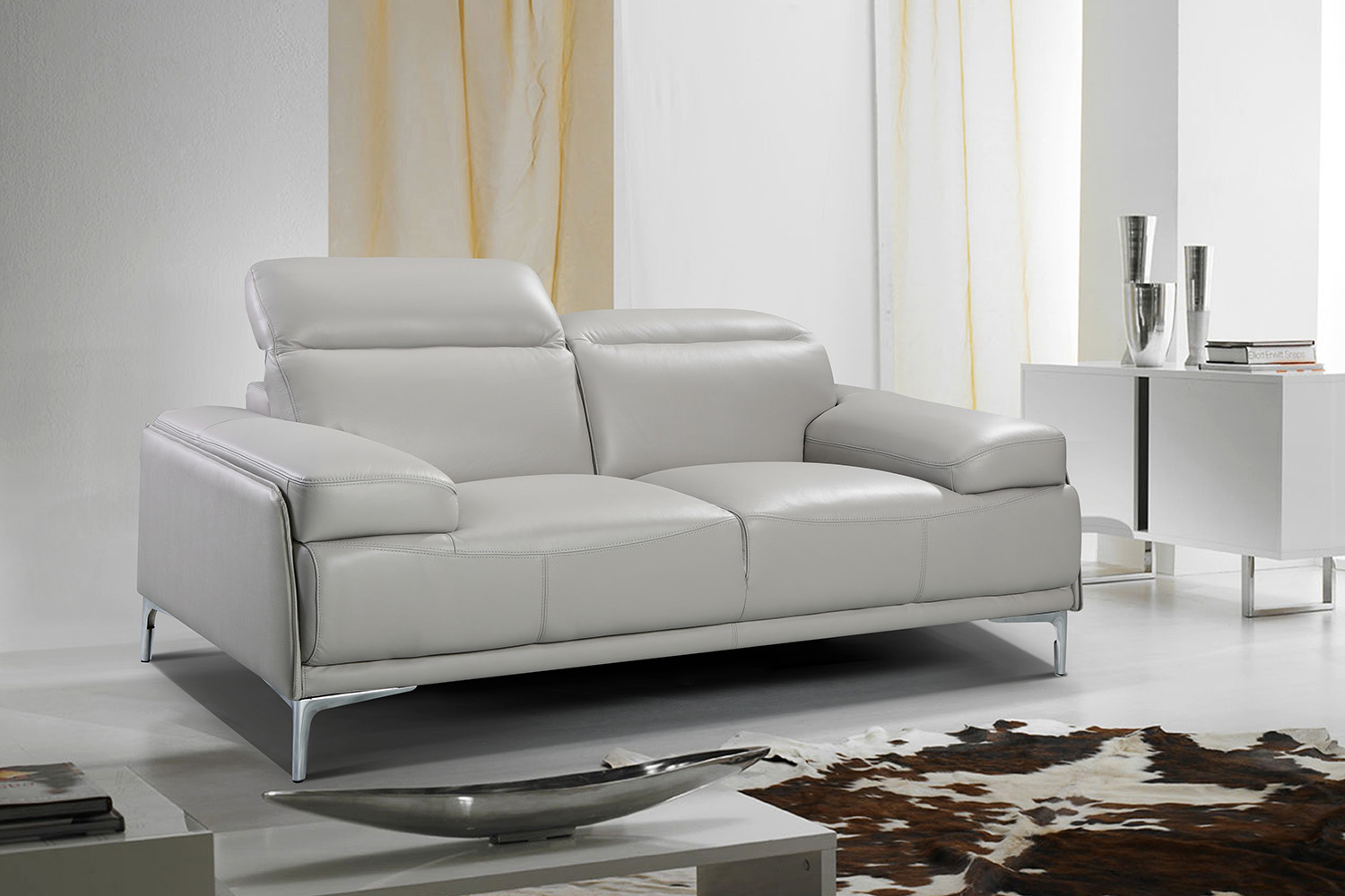 J&M Nicolo Loveseat - Light Gray