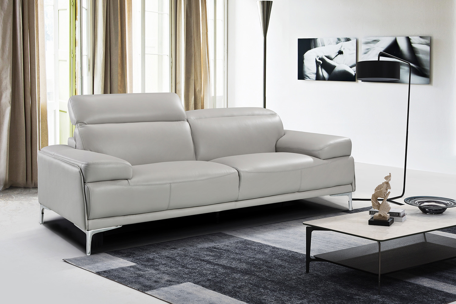 J&M Nicolo Sofa - Light Gray