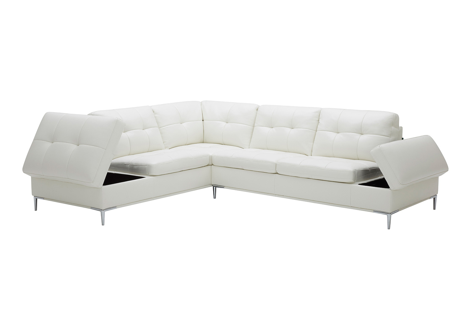 J&M Leonardo Sectional - Left Hand Facing, White