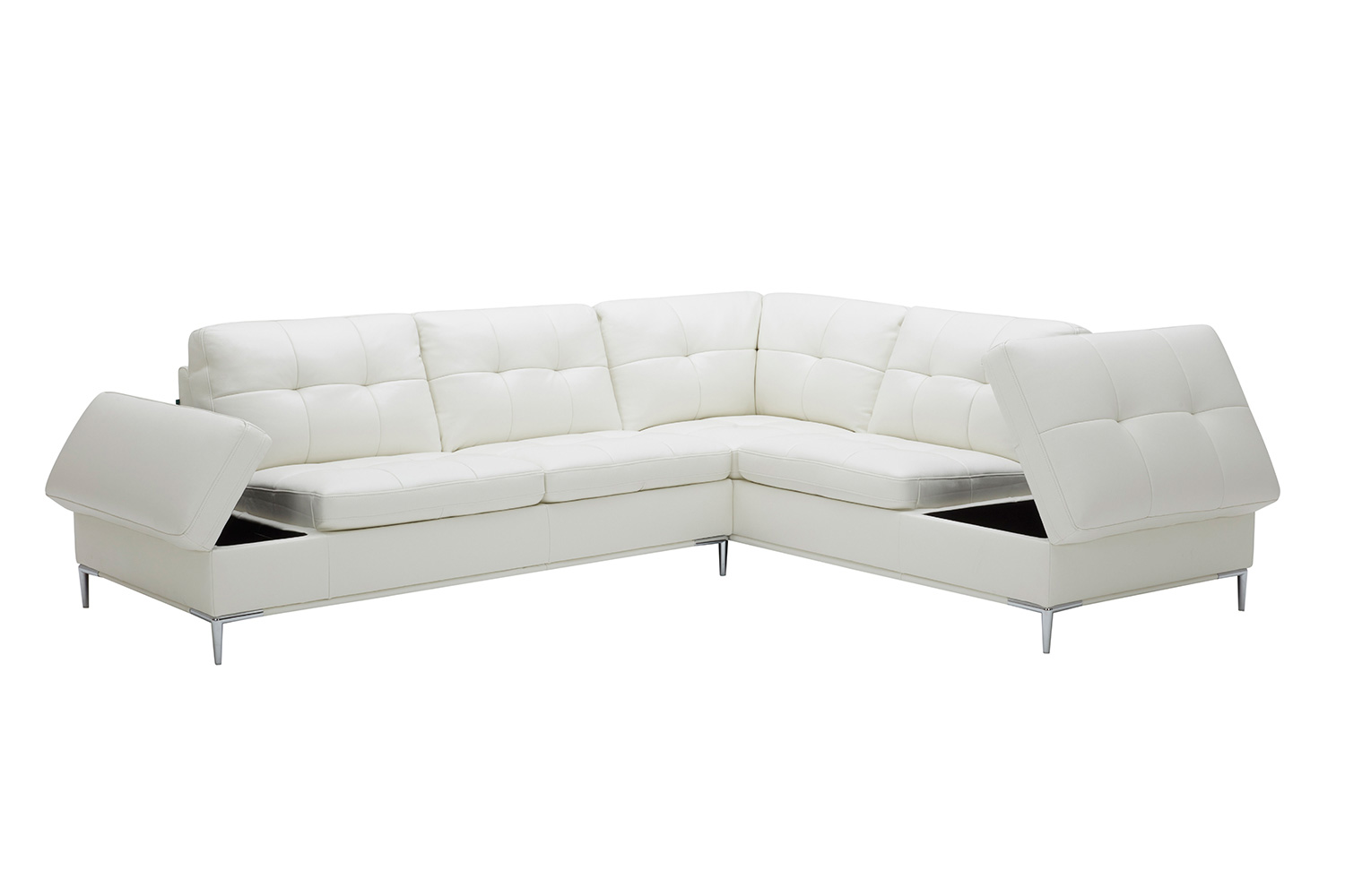 J&M Leonardo Sectional - Right Hand Facing, White