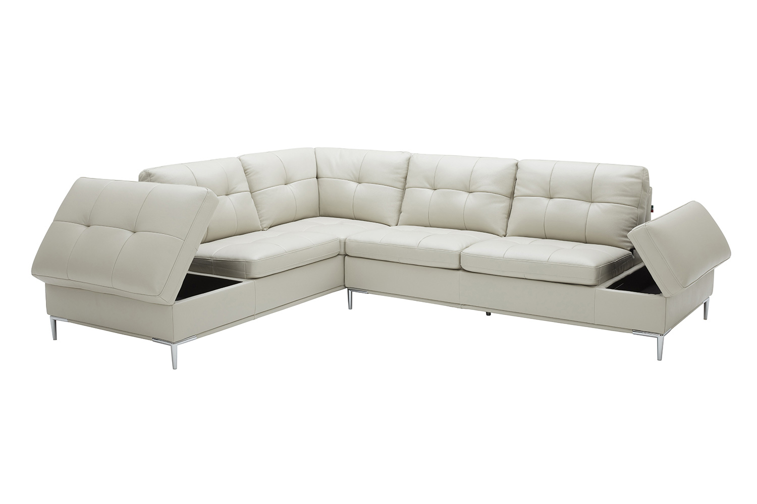 J&M Leonardo Sectional - Left Hand Facing, Silver Gray