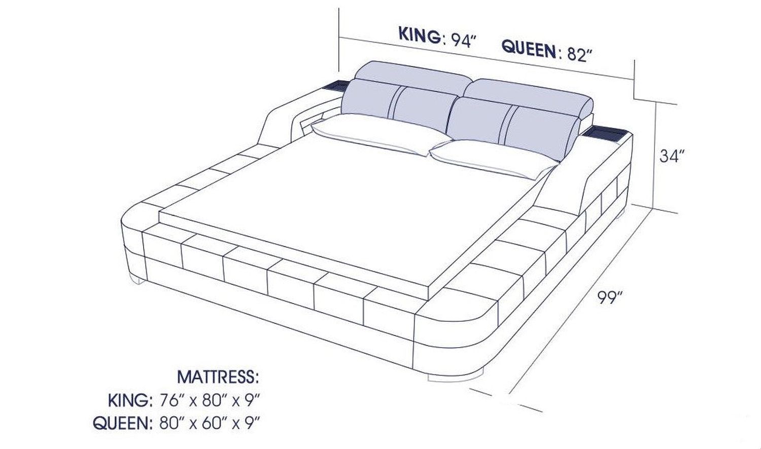 Jubilee - Denya Modern Bed with Storage