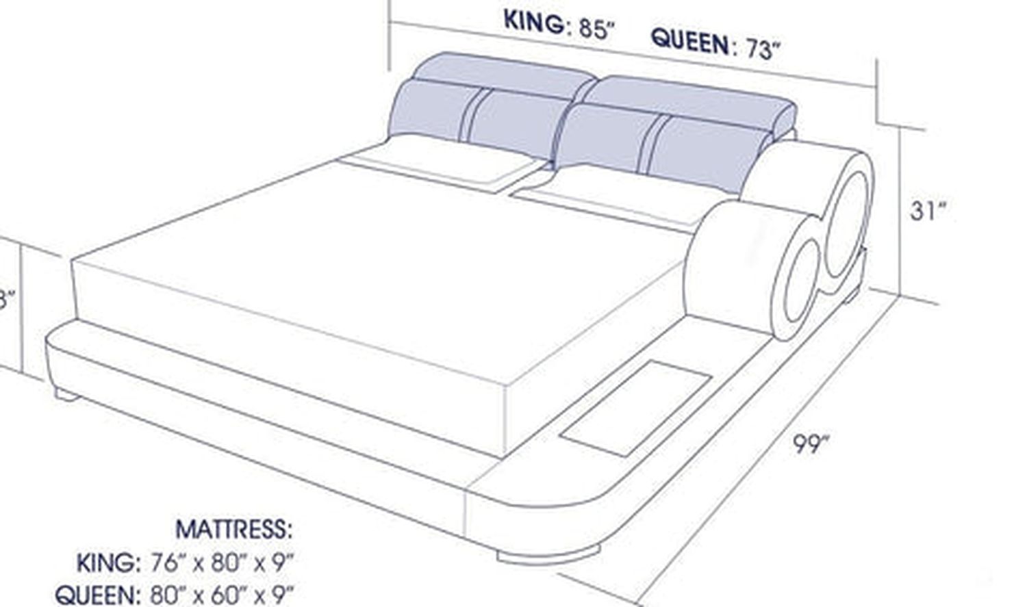 Jubilee - Soleia Right Hand Facing Bed with Adjustable Headrest