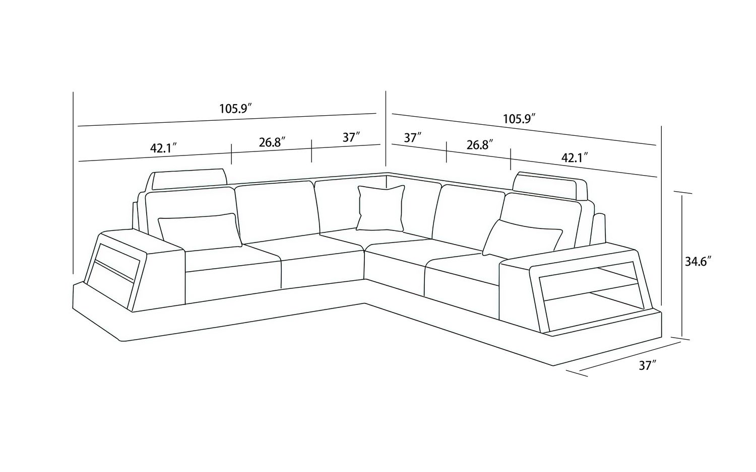 Jubilee - Civia Modern Futuristic Corner Sectional