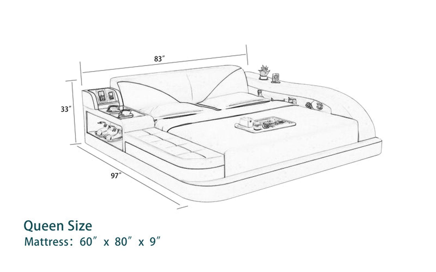 Jubilee - Plaff Right Hand Facing Bed with Storage