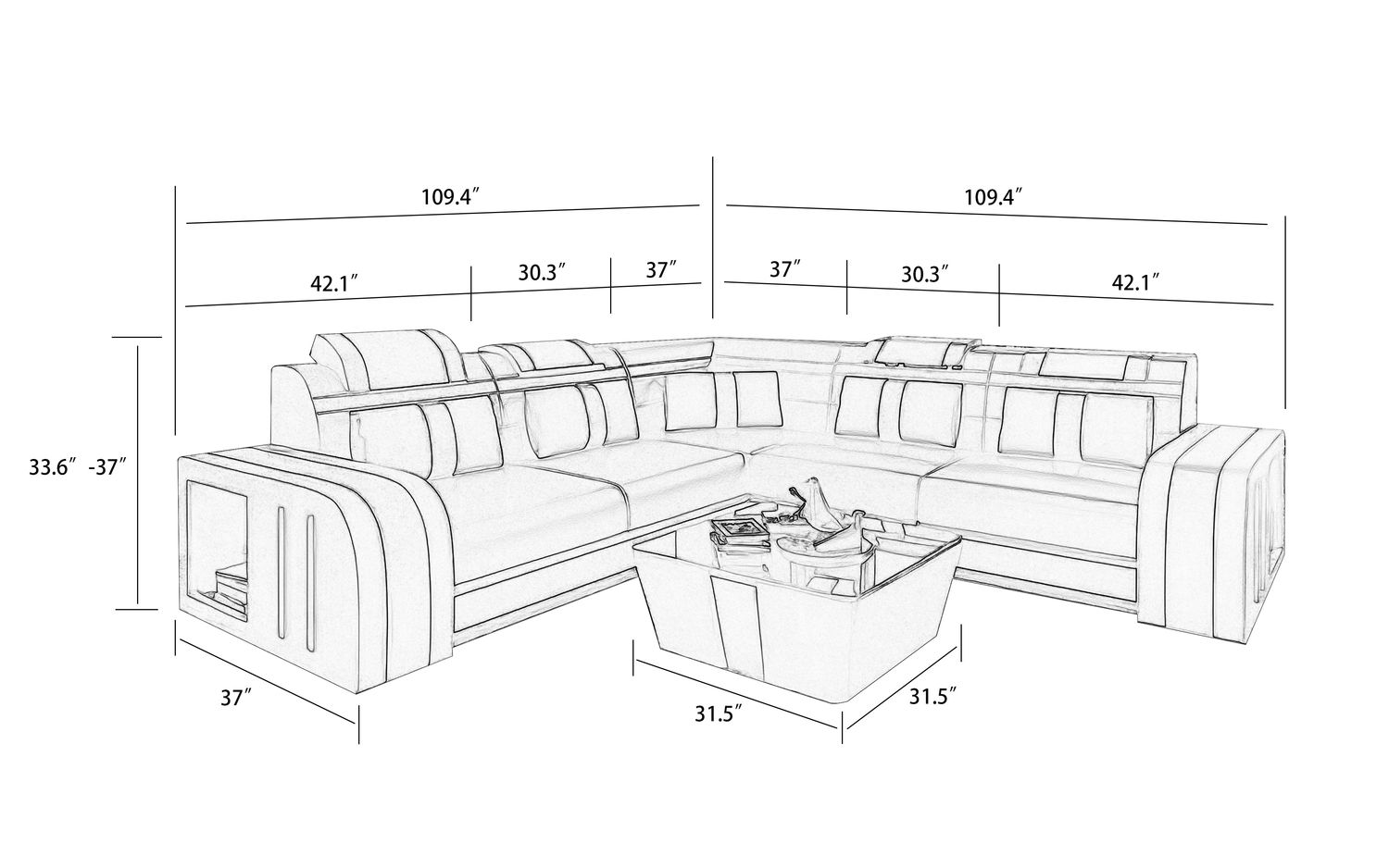 Jubilee - Ralutic Corner Sectional with Side Storage