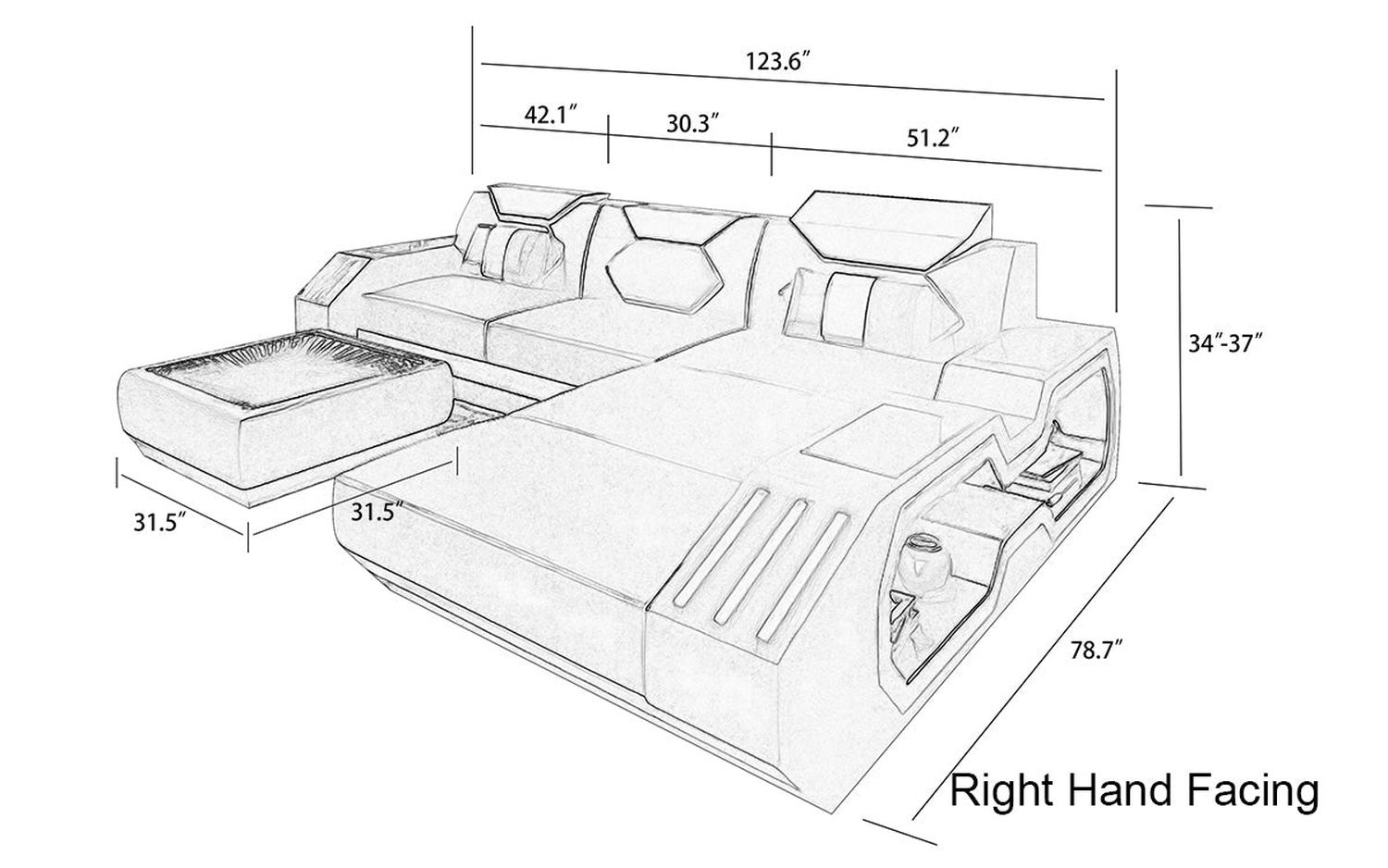 Jubilee - Sahara Small Right Hand Facing Sectional with Chaise