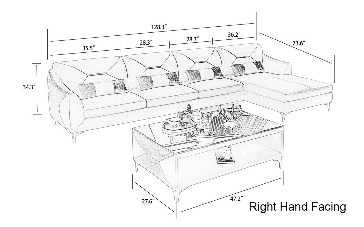 Jubilee - Bysic Small Right Hand Facing Sectional with Chaise