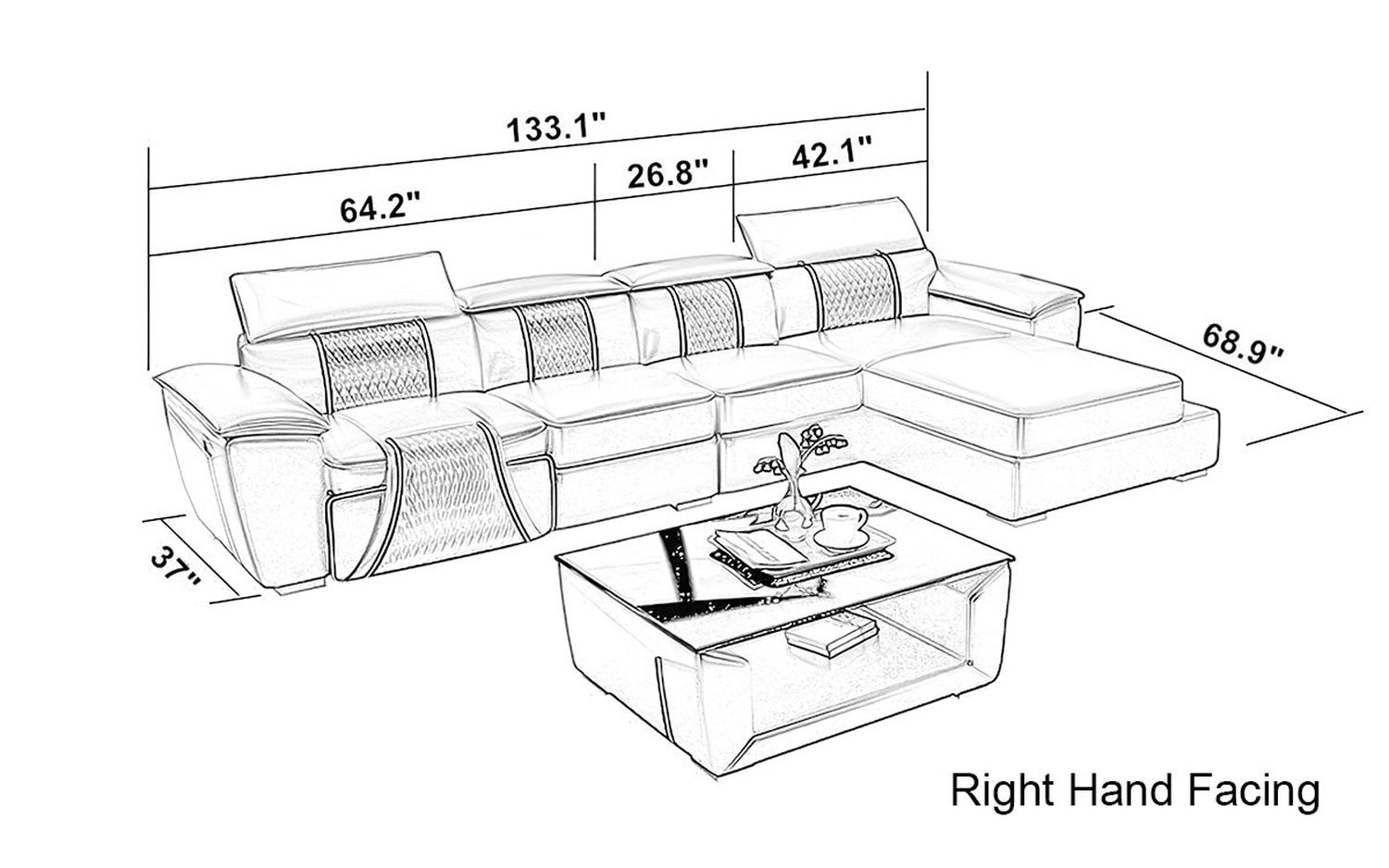 Jubilee - Uli Small Right Hand Facing Sectional with Chaise