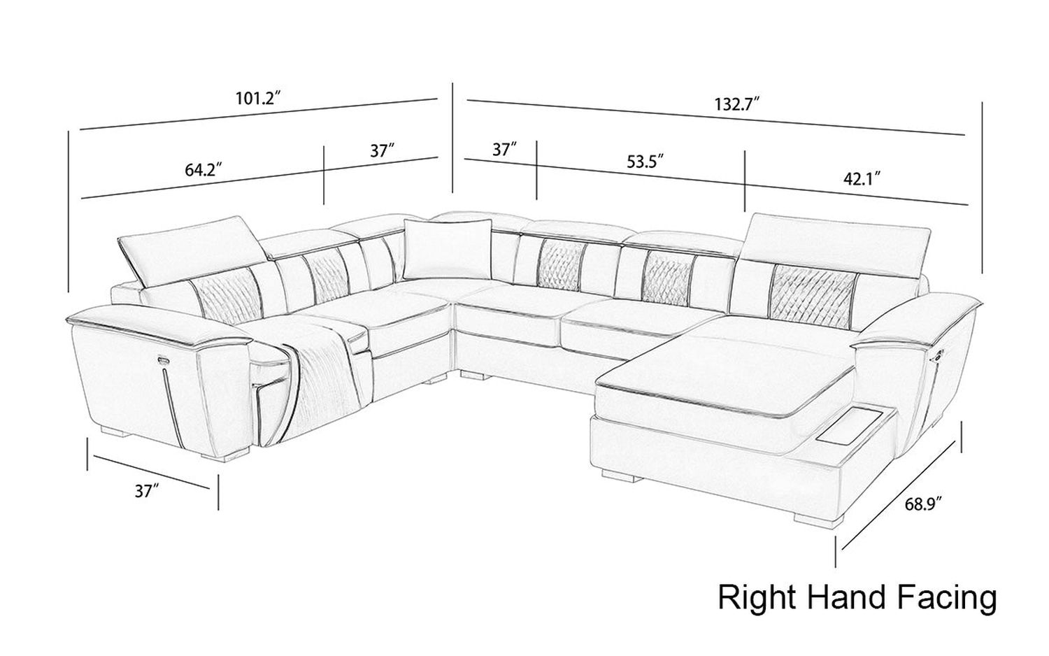 Jubilee - Uli Modern U-Shape Right Hand Facing Sectional