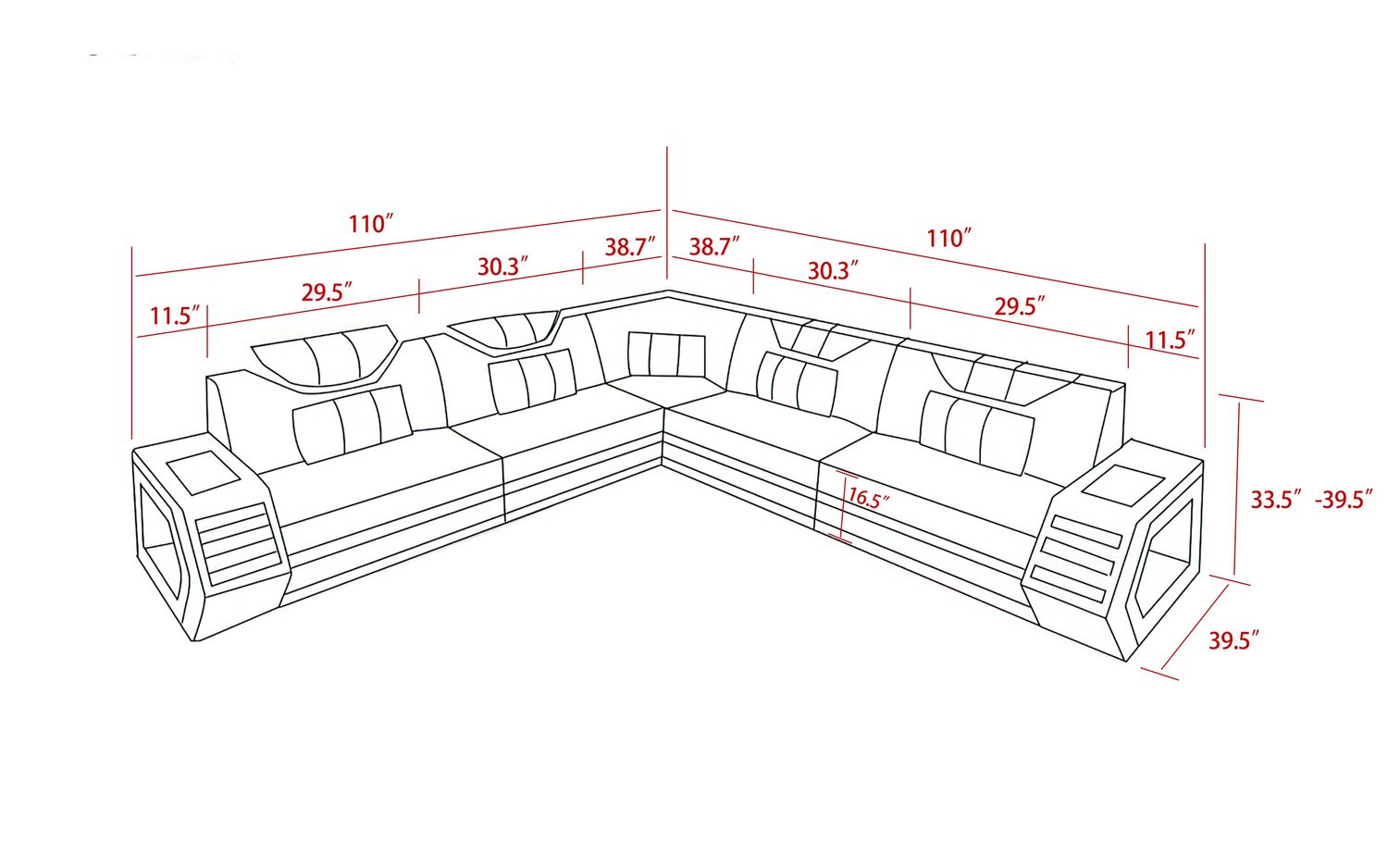 Jubilee - Mcmanu Modern Sectional with Led