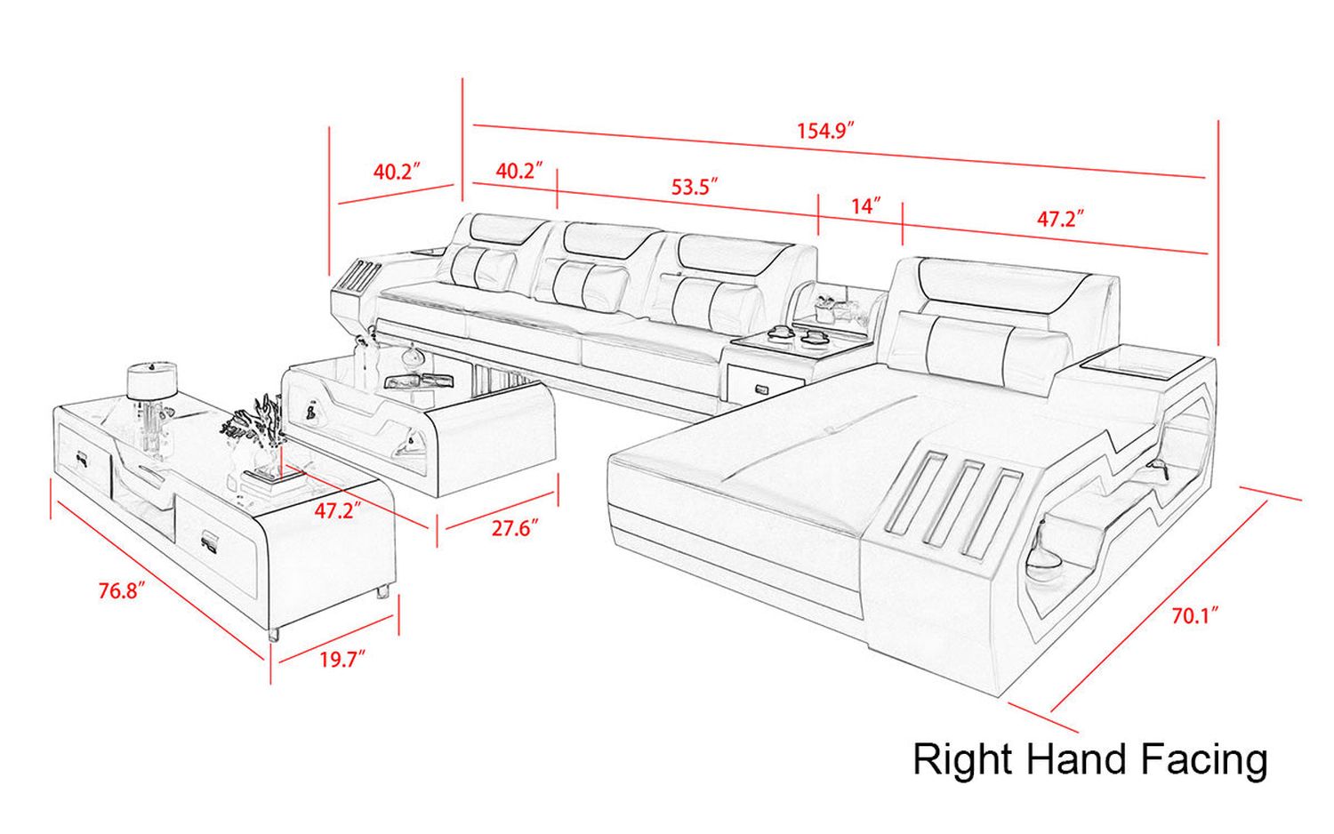 Jubilee - Omont Small Right Hand Facing Sectional with Chaise