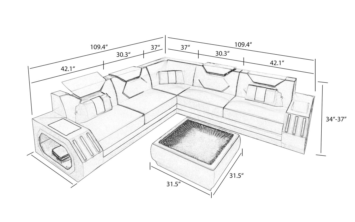 Jubilee - Sahara Corner Sectional with Adjustable Headrest