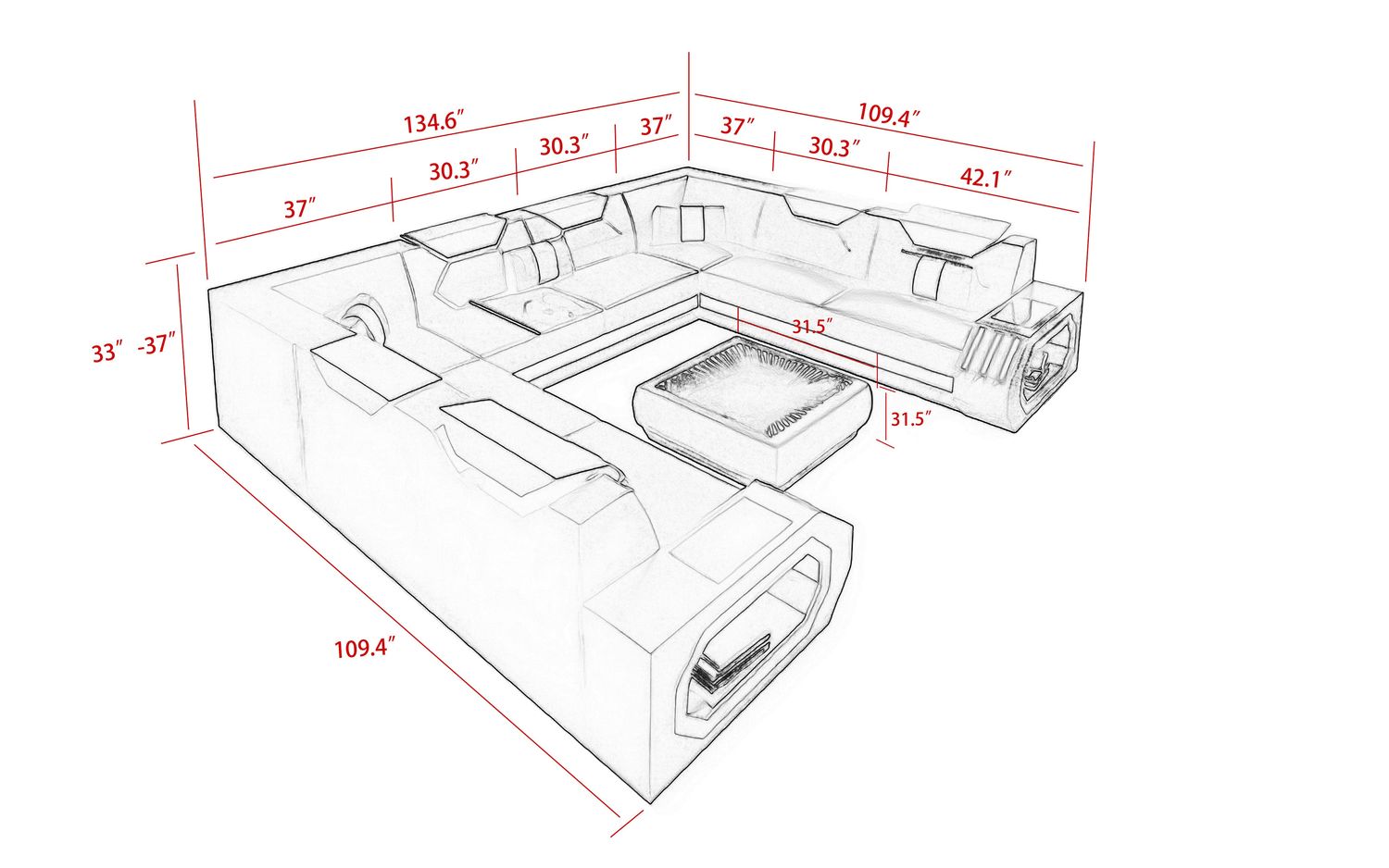 Jubilee - Sahara U-Shape Sectional