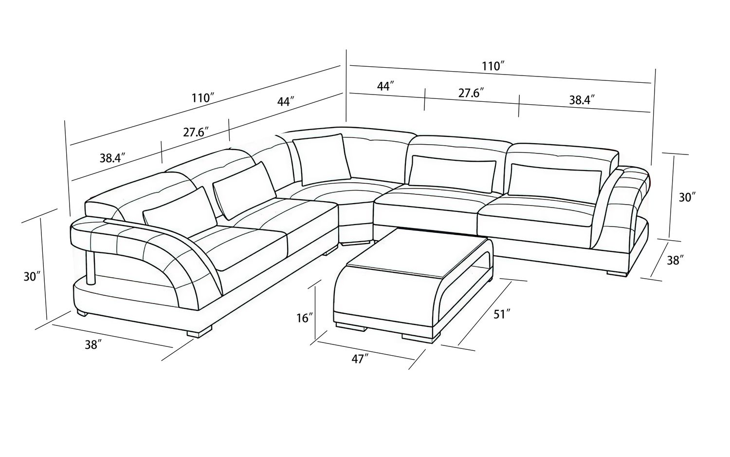 Jubilee - Verger Modern Sectional with Shelving