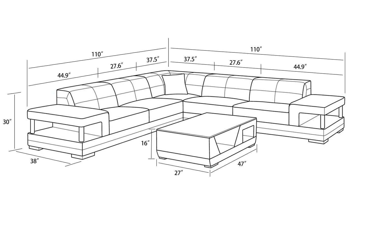 Jubilee - Winscombe Modern Sectional with Storage