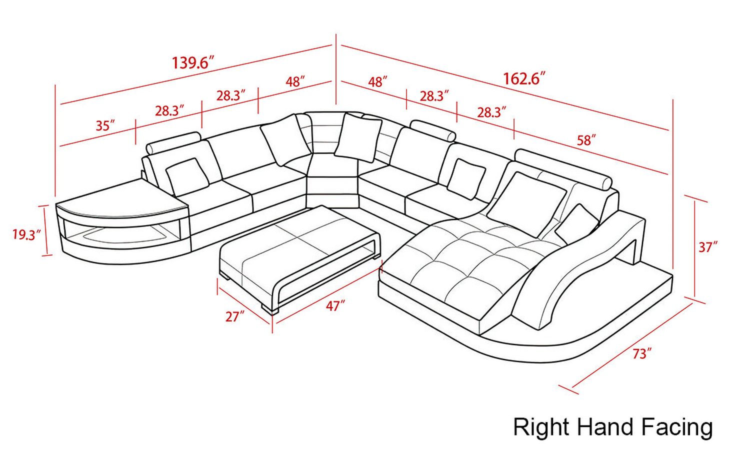 Jubilee - Navasota Large Right Hand Facing Sectional with Shape Chaise