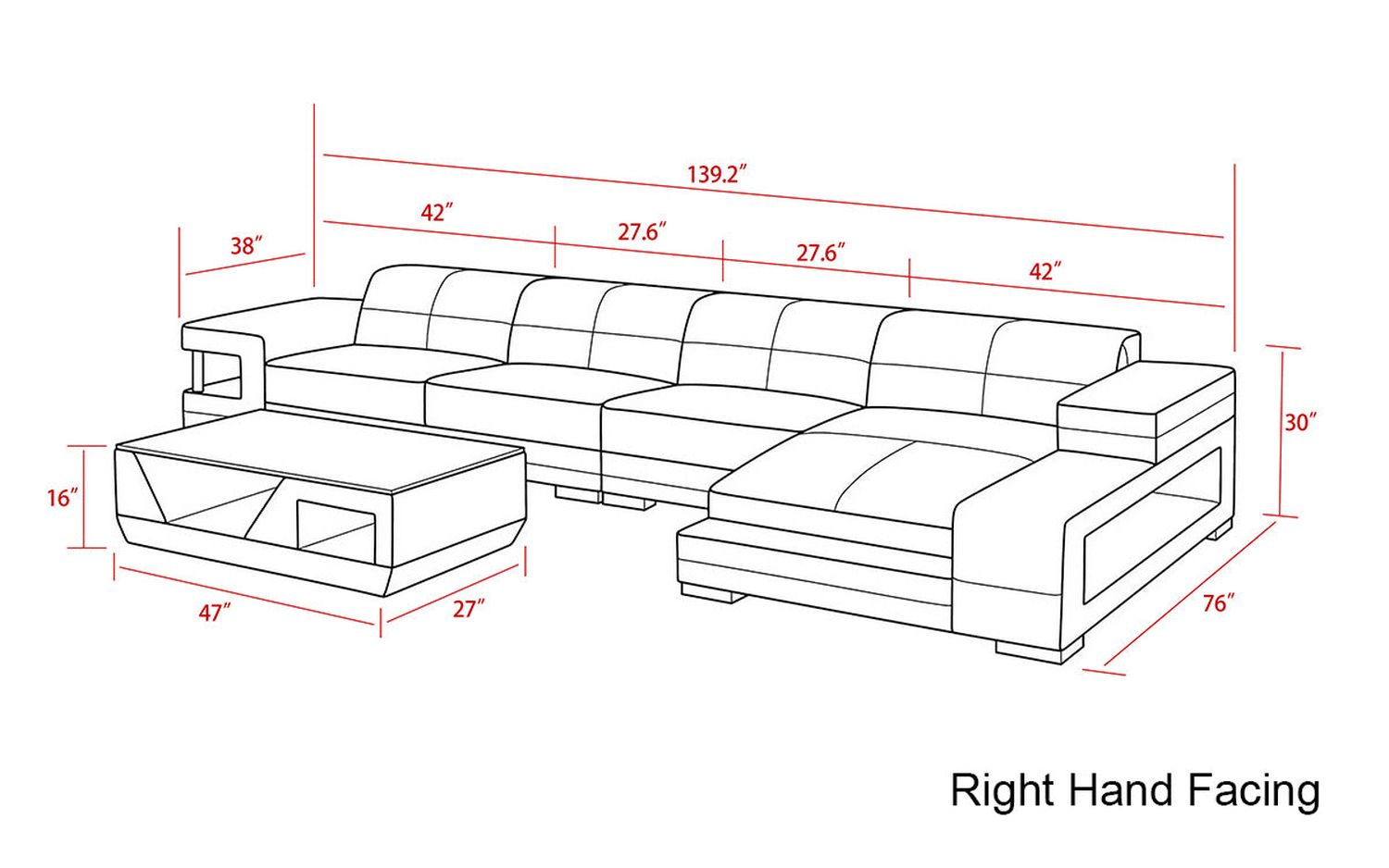 Jubilee - Zakary Right Hand Facing Sectional with Storage