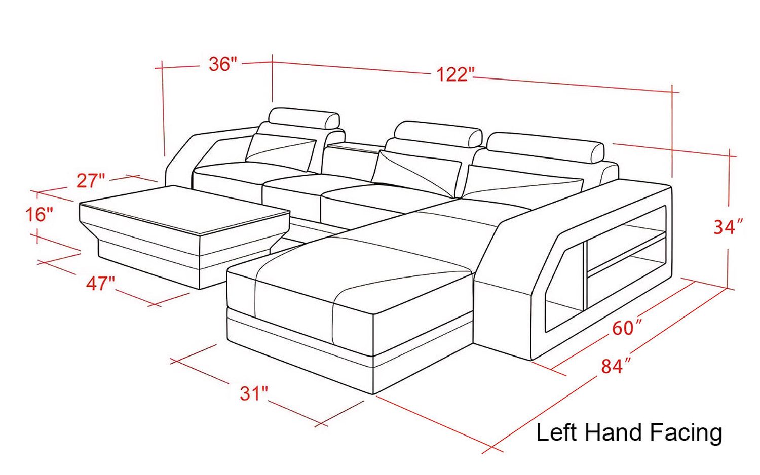 Jubilee - Kopp Right Hand Facing Sectional with Storage