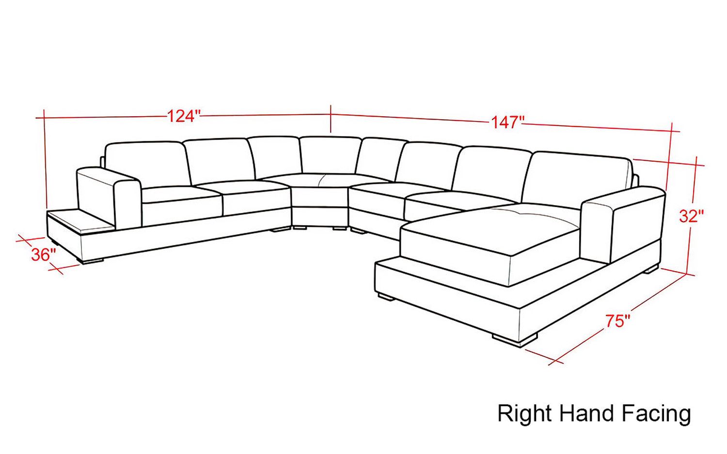 Jubilee - Spencer Right Hand Facing Sectional with Led