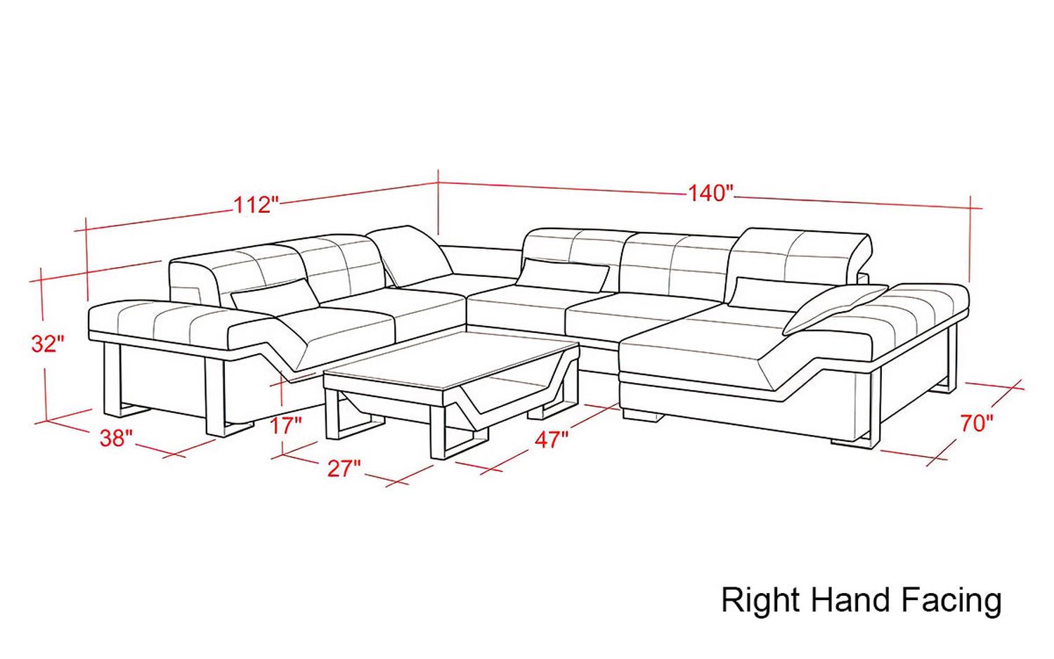 Jubilee - Pivot Large Right Hand Facing Sectional with Adjustable Headrest