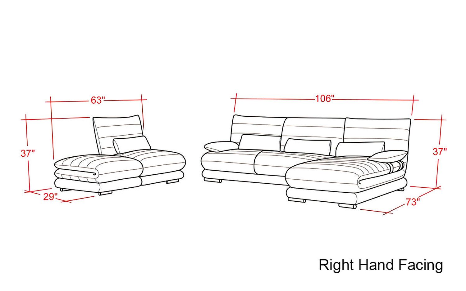 Jubilee - Montgomery Right Hand Facing Sectional with Ottoman