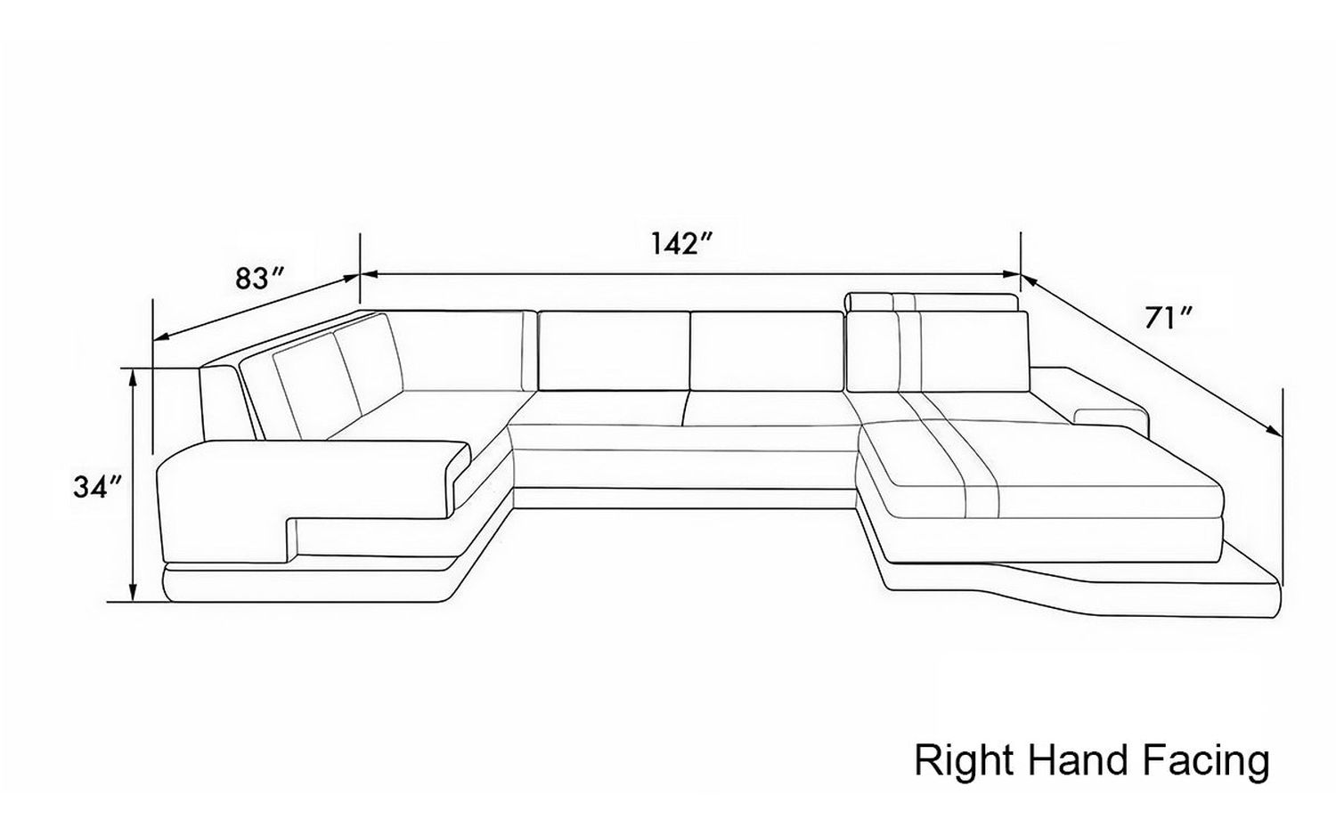 Jubilee - Pawnee Right Hand Facing Sectional with Chaise