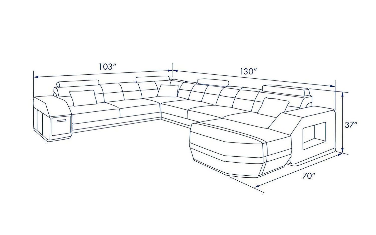 Jubilee - Bolinger Right Hand Facing Sectional with Storage