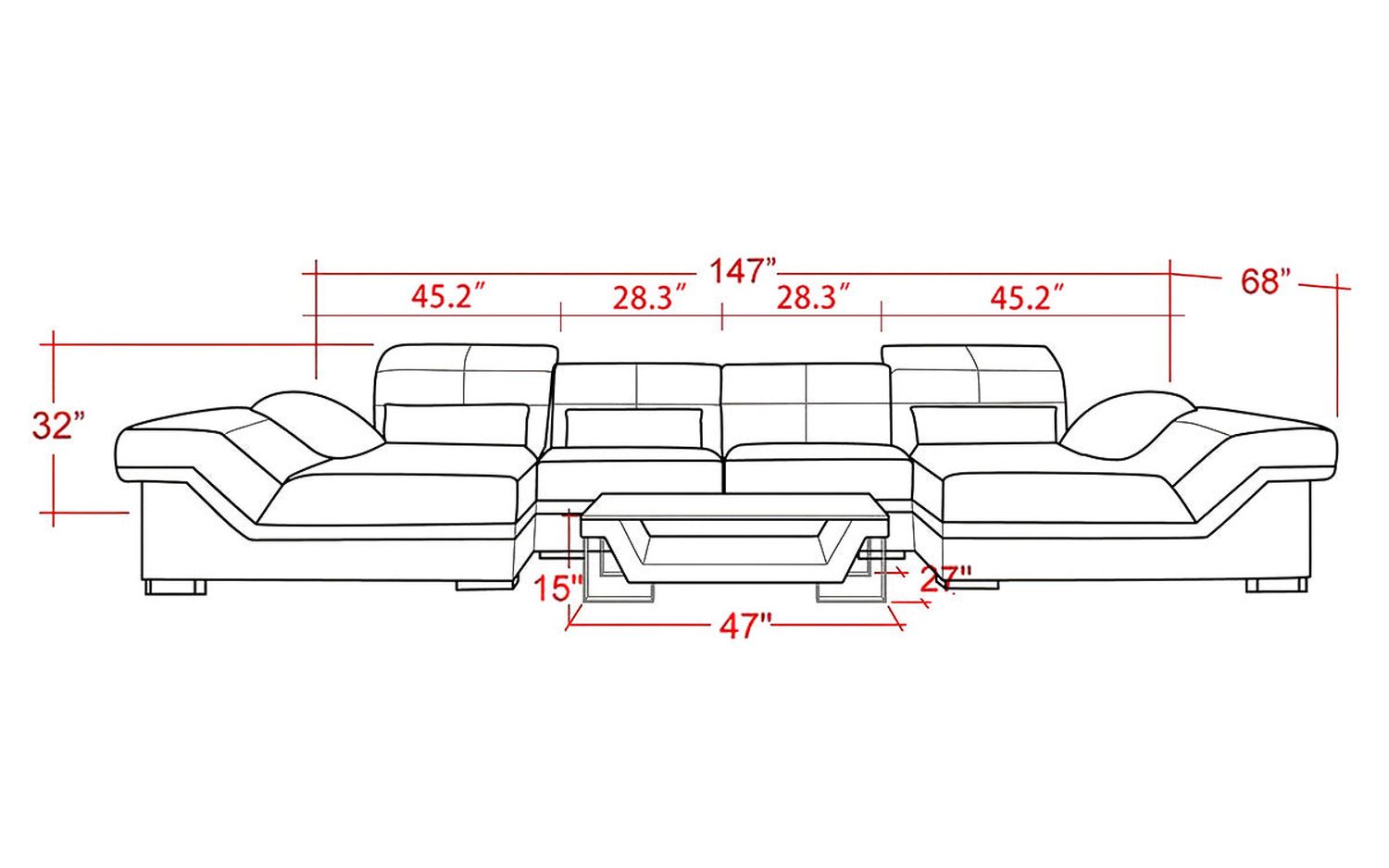 Jubilee - Kaniel Sectional with Adjustable Headrest