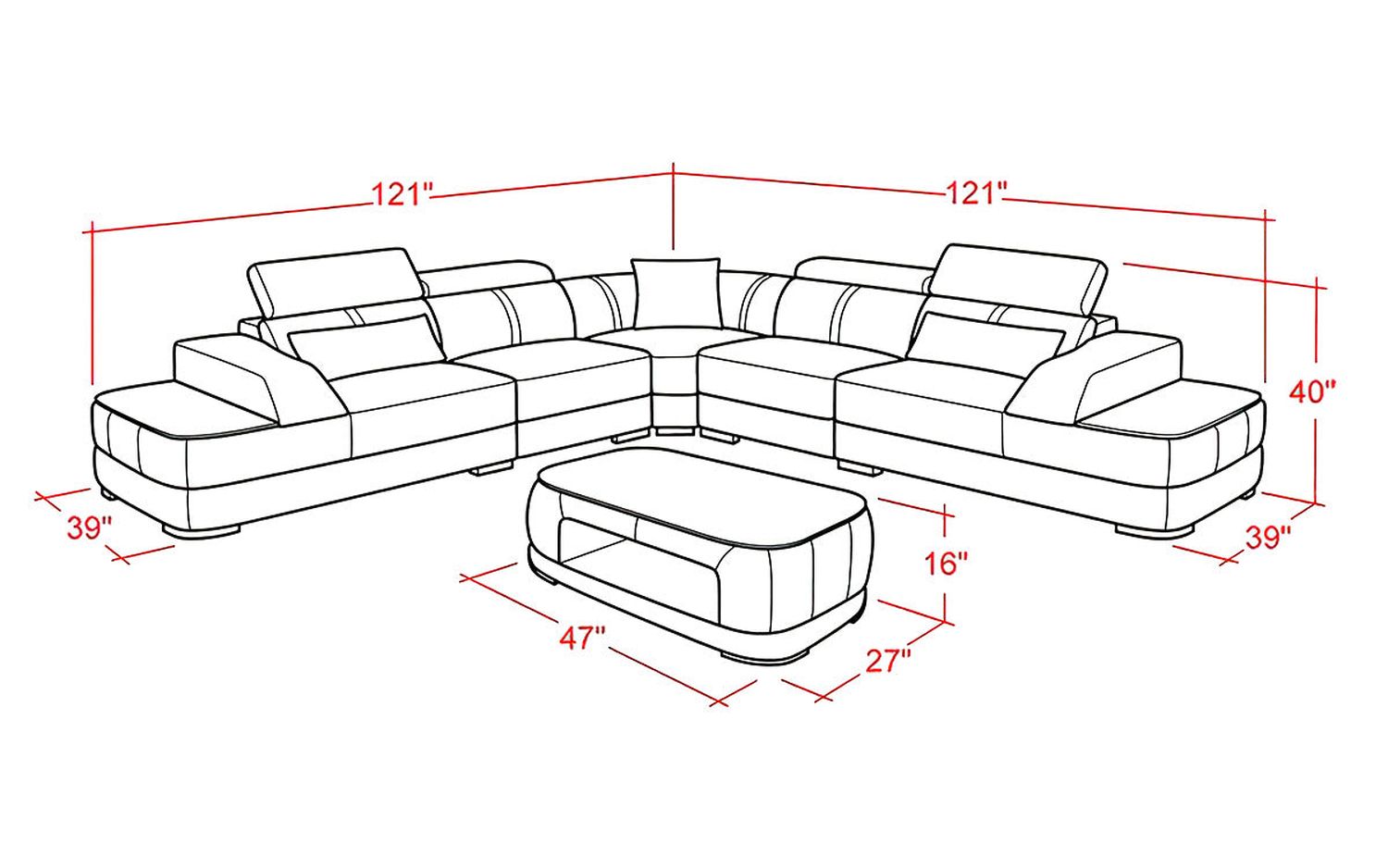 Jubilee - Niemi Corner Sectional with Cup Holders